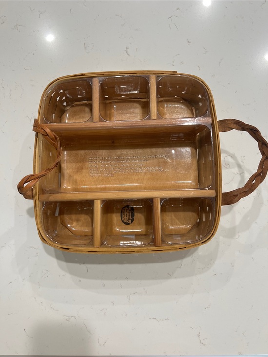 Peterboro Basket Co Other - Peterboro Divided Basket Organizer Wood Picnic Caddy Insert USA